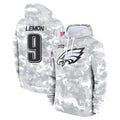 P.Eagles #9 Makai Lemon Player Arctic Camo Salute to Service Pullover Hoodies Limited Game Mdoa Stitched Jerseys