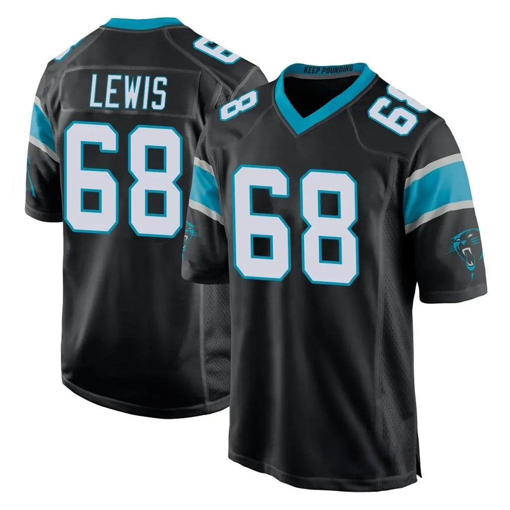 C.Panthers #68 Damien Lewis Player Black Home Game Mdoa Stitched Jerseys