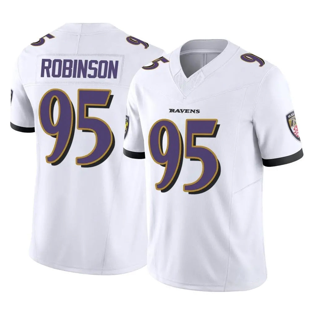 B.Ravens #95 Tavius Robinson Player White Vapor F.U.S.E. Limited Home Game Mdoa Stitched Jerseys