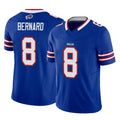 B.Bills #8 Terrel Bernard Player Royal Vapor F.U.S.E. Limited Home Game Mdoa Stitched Jerseys