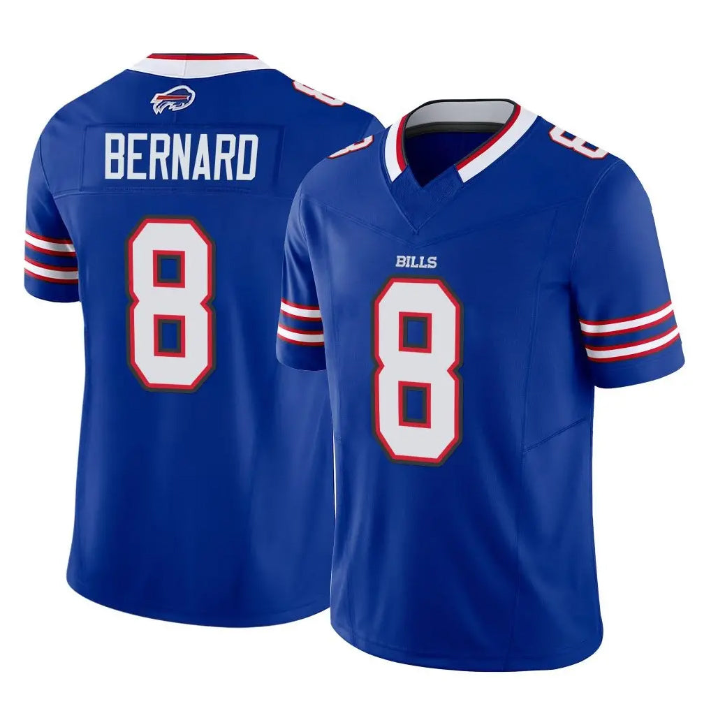 B.Bills #8 Terrel Bernard Player Royal Vapor F.U.S.E. Limited Home Game Mdoa Stitched Jerseys