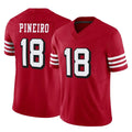SF.49ers #18 Eddy Pineiro Player Red Limited Alternate Vapor F.U.S.E. Home Game Mdoa Stitched Jerseys