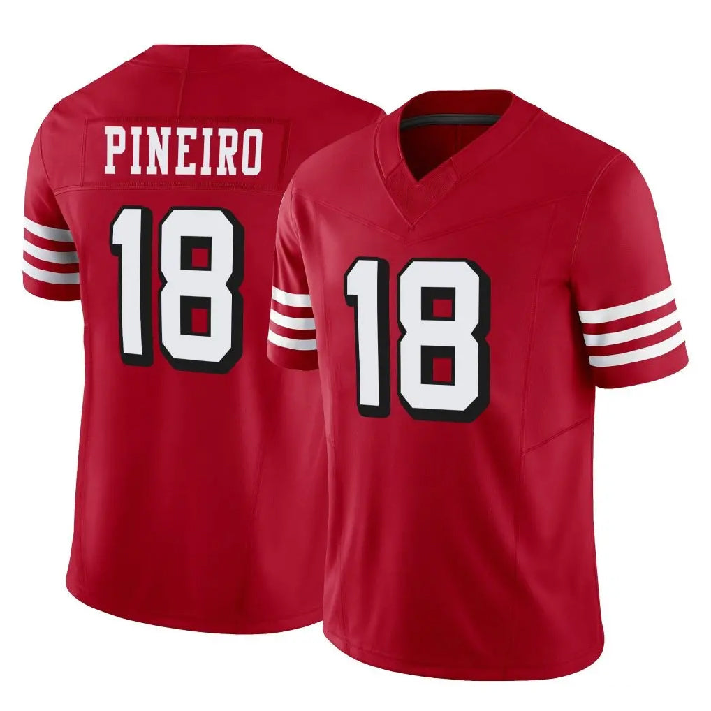 SF.49ers #18 Eddy Pineiro Player Red Limited Alternate Vapor F.U.S.E. Home Game Mdoa Stitched Jerseys