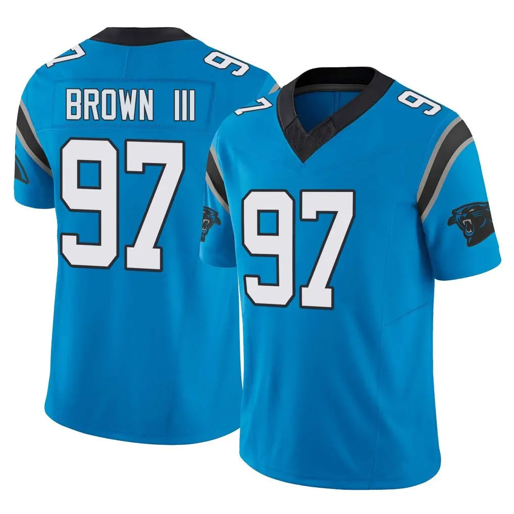 C.Panthers #97 Bobby Brown III Player Blue Vapor F.U.S.E. Limited Home Game Mdoa Stitched Jerseys