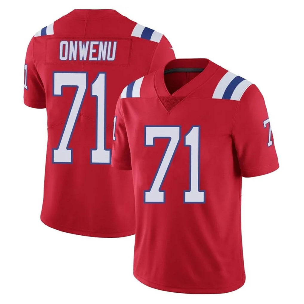 NE.Patriots #71 Mike Onwenu Player Red Vapor Untouchable Home Game Mdoa Stitched Jerseys