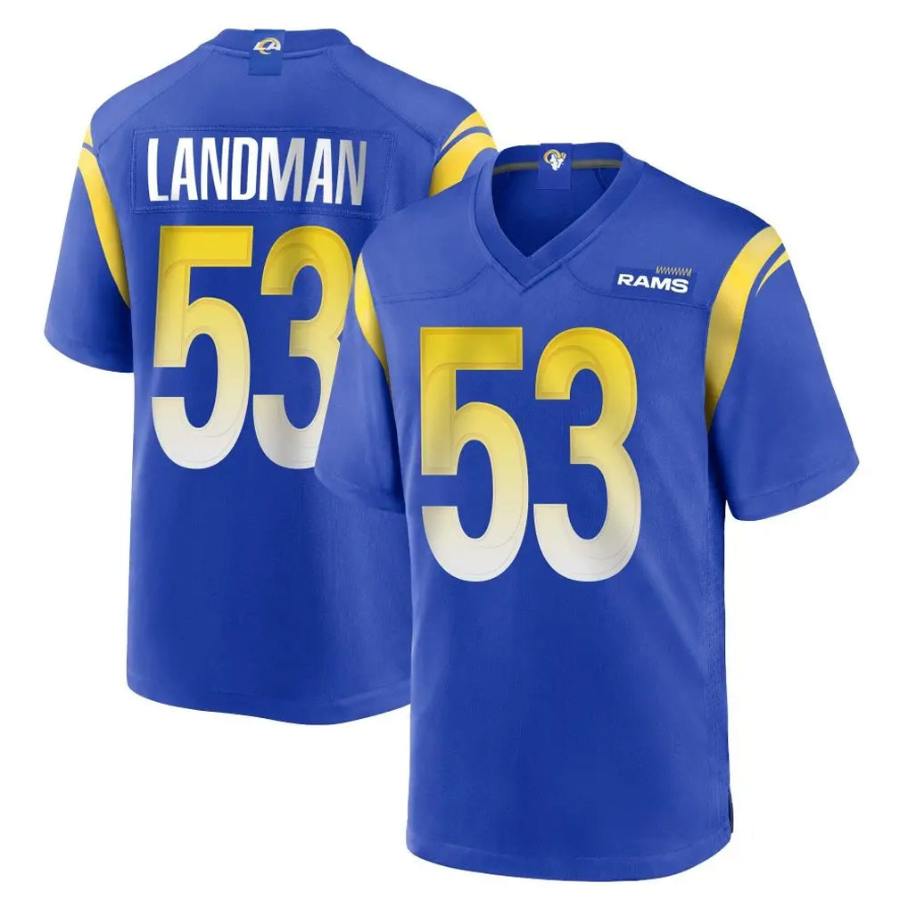 LA.Rams #53 Nate Landman Player Royal Home Game Mdoa Stitched Jerseys