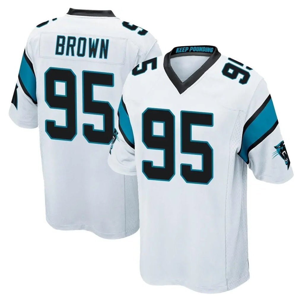 C.Panthers #95 Derrick Brown Player White Game Mdoa Stitched Jerseys