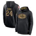 SF.49ers #24 Ashtyn Davis Player Black Salute to Service Pullover Hoodies Home Game Mdoa Stitched Jerseys