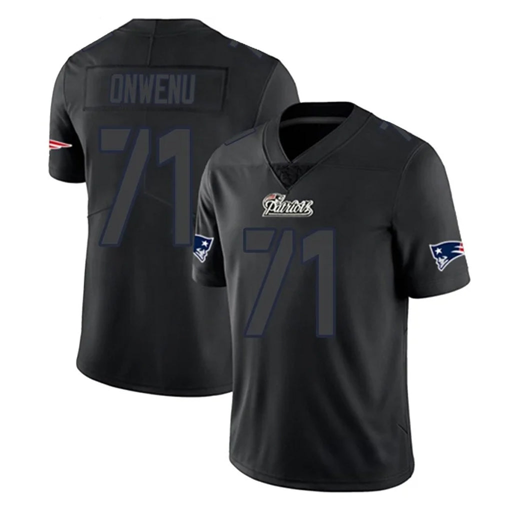 NE.Patriots #71 Mike Onwenu Player Black Impact LImited Home Game Mdoa Stitched Jerseys