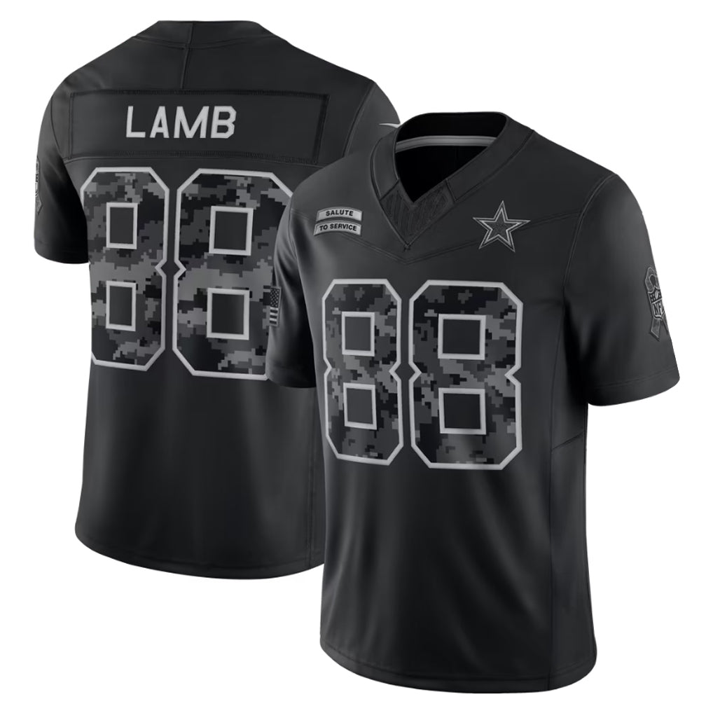 D.Cowboys #88 CeeDee Lamb Player Black Limited 2026 Salute to Service Home Game Mdoa Stitched Jerseys