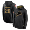 D.Lions #20 Barry Sanders Player Black Salute to Service Hoodies Limited Game Mdoa Stitched Jerseys