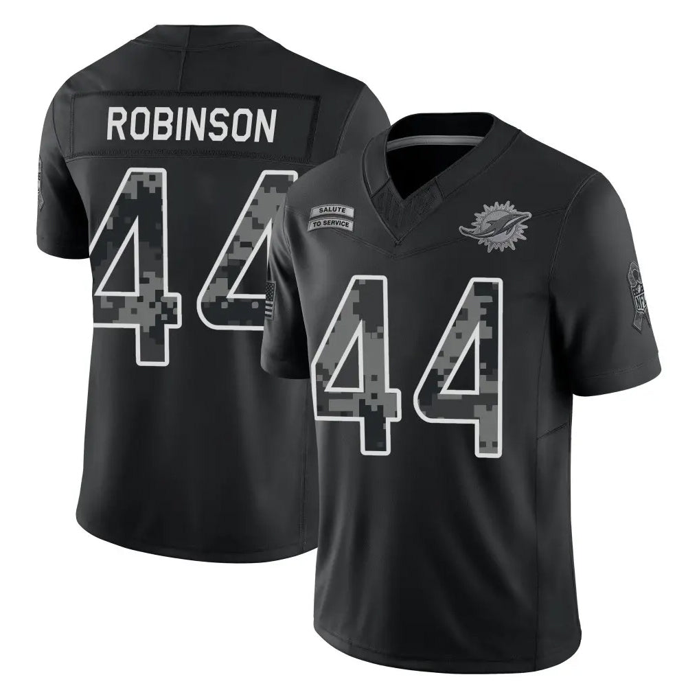M.Dolphins #44 Chop Robinson Player Black Limited 2026 Salute to Service Home Game Mdoa Stitched Jerseys