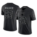 C.Panthers #63 Rasheed Walker Player Black Limited Reflective Game Mdoa Stitched Jerseys