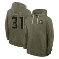 A.Falcons #31 Xavier Watts Player Olive 2025 Salute to Service Hoodies Mdoa Stitched Jerseys