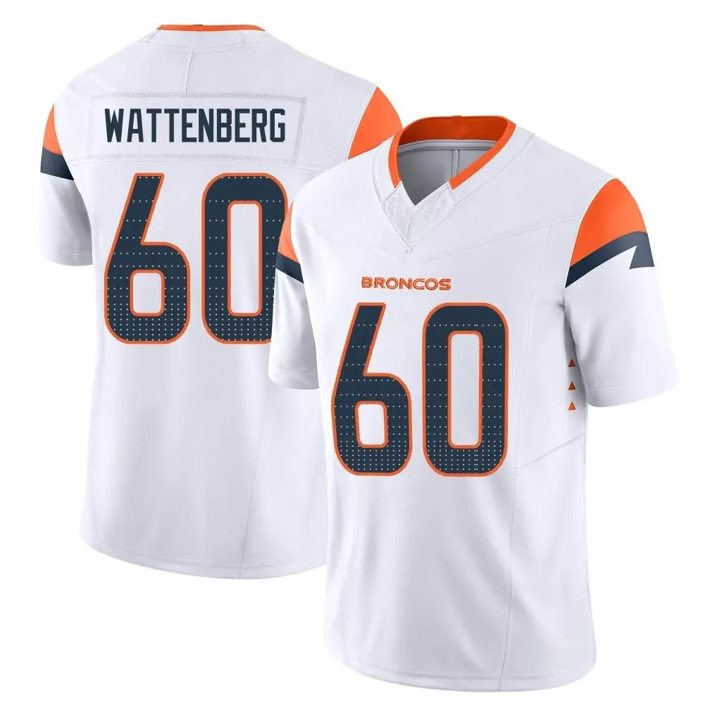 D.Broncos #60 Luke Wattenberg Player White Limited Vapor F.U.S.E. Home Game Mdoa Stitched Jerseys