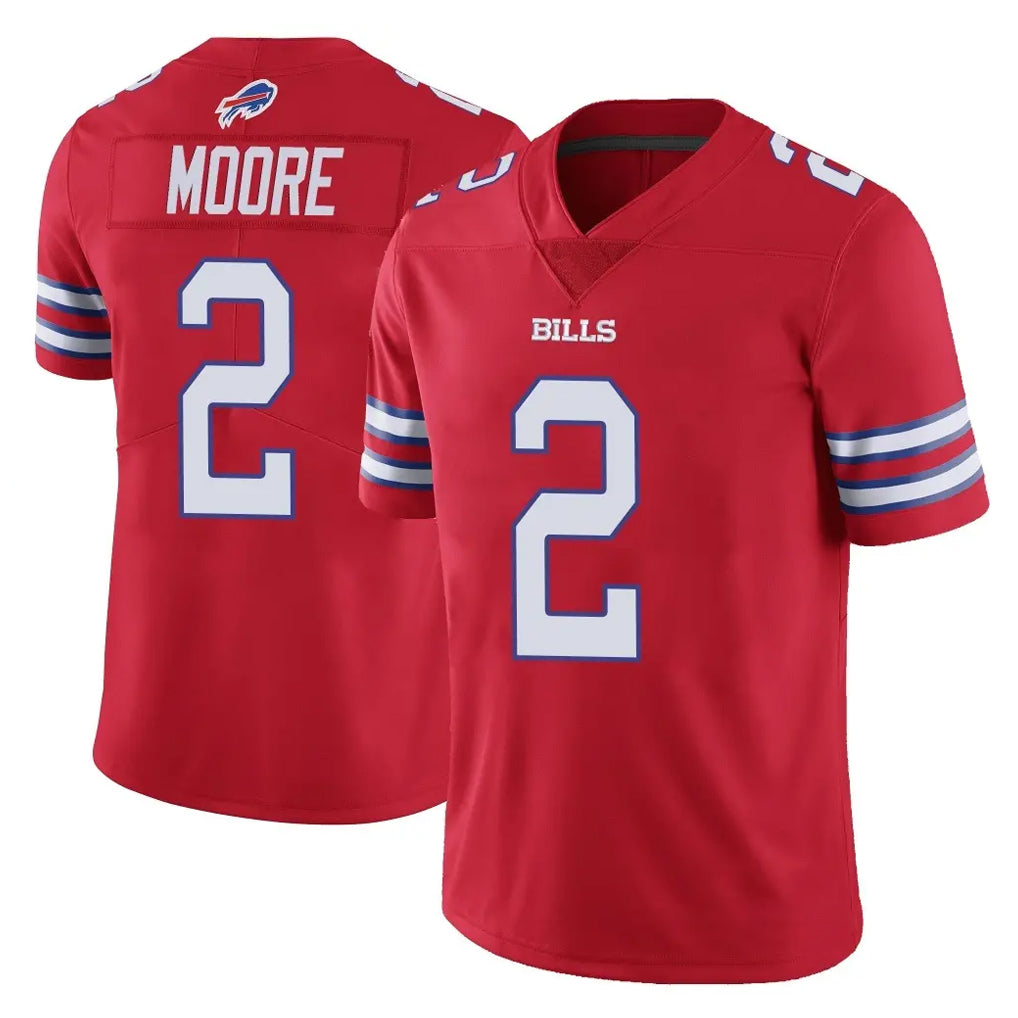 B.Bills #2 DJ Moore Player Red Vapor Untouchable Limited Mdoa Stitched Jerseys