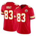 KC.Chiefs #83 Noah Gray Player Red Limited Vapor F.U.S.E. Home Game Stitched Jerseys
