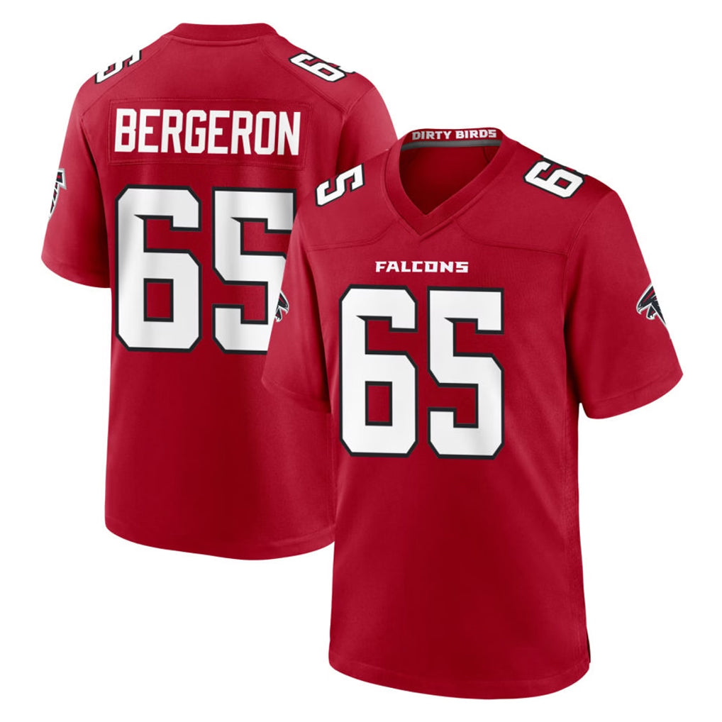 A.Falcons #65 Matthew Bergeron Player Red Team Color Home Game Mdoa Stitched Jerseys
