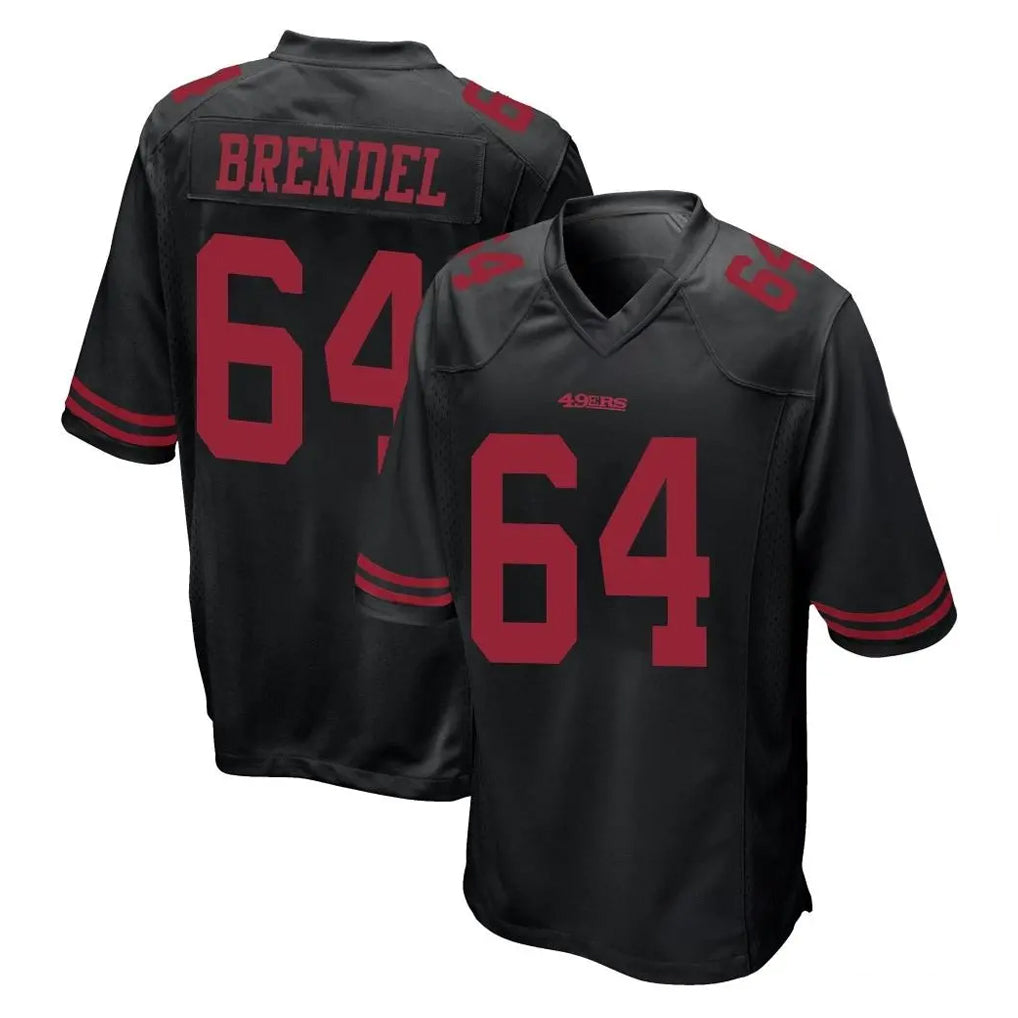 SF.49ers #64 Jake Brendel Player Black Alternate Home Game Mdoa Stitched Jerseys