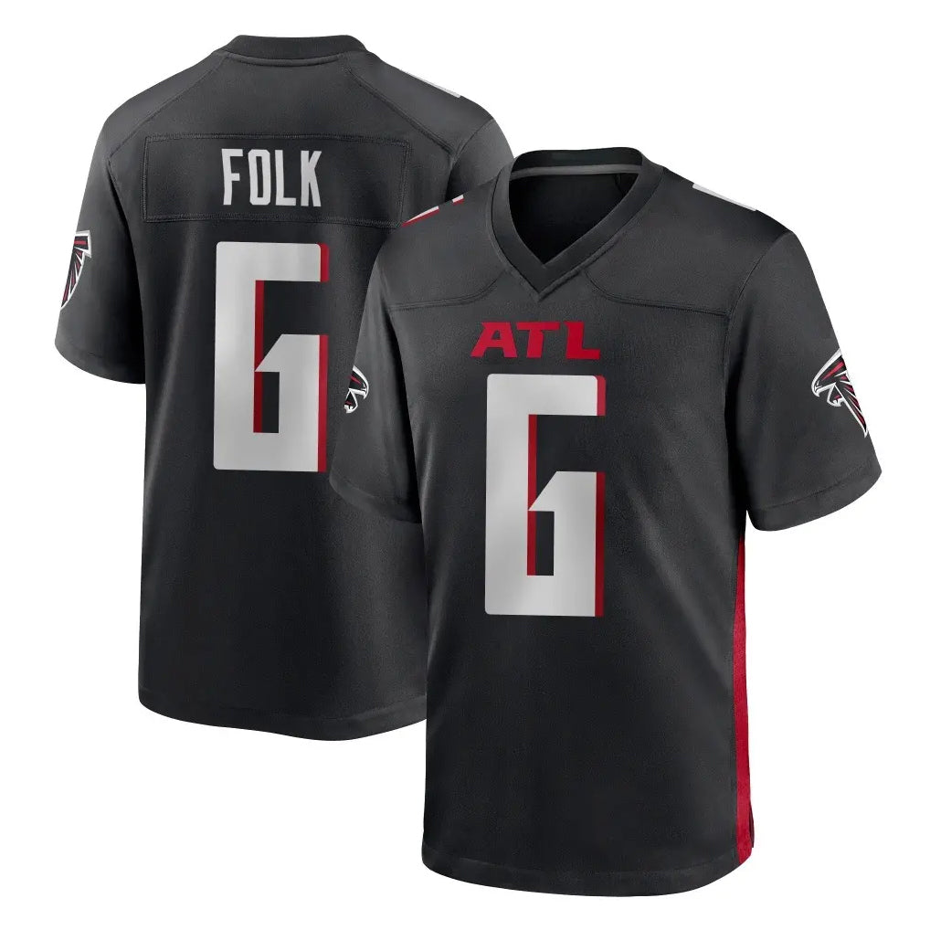 A.Falcons #6 Nick Folk Player Black Home Game Mdoa Stitched Jerseys