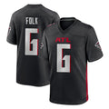 A.Falcons #6 Nick Folk Player Black Home Game Mdoa Stitched Jerseys