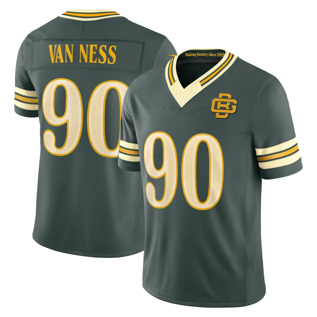 GB.Packers #90 Lukas Van Ness Player Green Limited 2026 Rivalries Collection Home Game Mdoa Stitched Jerseys