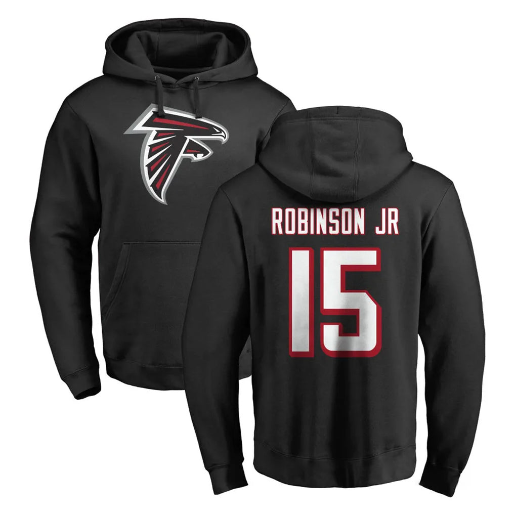 A.Falcons #15 Brian Robinson Player Black LOGO Pullover Hoodies Home Game Mdoa Stitched Jerseys