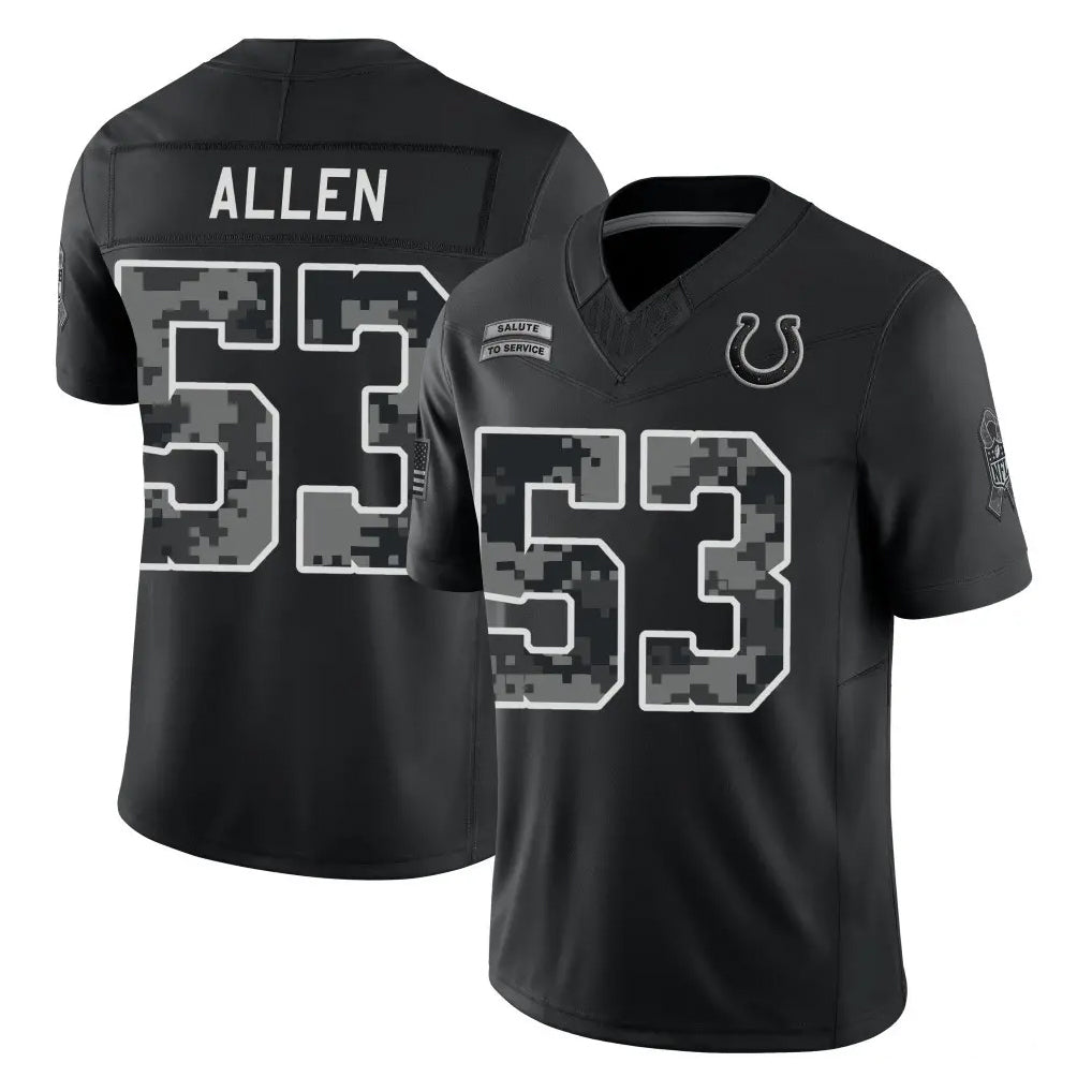 IN.Colts #53 CJ Allen Player Black Limited 2026 Salute to Service Home Game Mdoa Stitched Jerseys