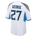 Mdoa T.Titans #27 Eddie George White Retired Player Game Jersey