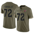 A.Cardinals #72 Hjalte Froholdt Player Olive Limited Salute To Service Home Game Mdoa Stitched Jerseys