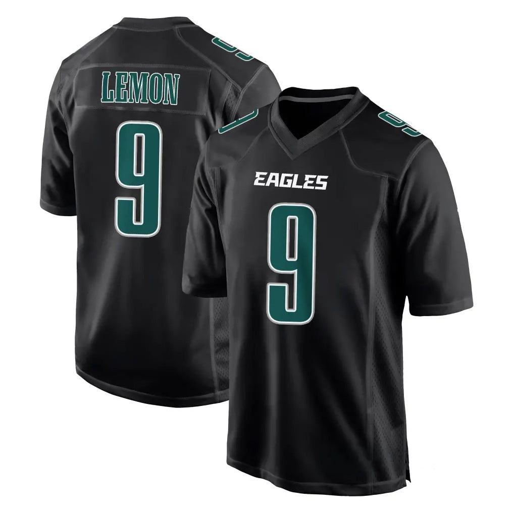 P.Eagles #9 Makai Lemon Player Carbon Black Fashion Home Game Mdoa Stitched Jerseys