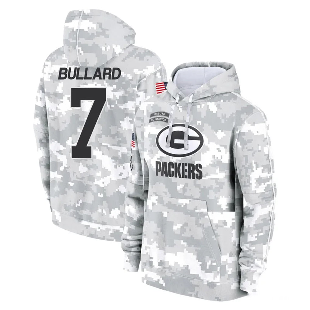GB.Packers #7 Javon Bullard Player Arctic Camo Salute to Service Hoodies Limited Game Mdoa Stitched Jerseys