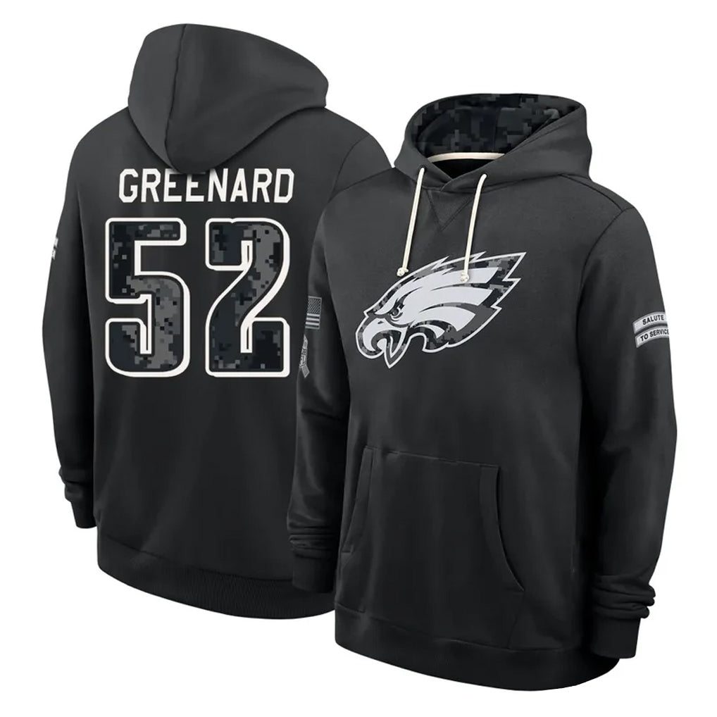 P.Eagles #52 Jonathan Greenard Player 2026 Black Logo Pullover Hoodies Limited Game Mdoa Stitched Jerseys