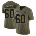 D.Cowboys #60 Tyler Guyton Player Olive 2025 Salute to Service Limited Home Game Mdoa Stitched Jerseys