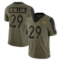 D.Broncos #29 Ja'Quan McMillian Player Olive Salute To Service Limited Game Mdoa Stitched Jerseys