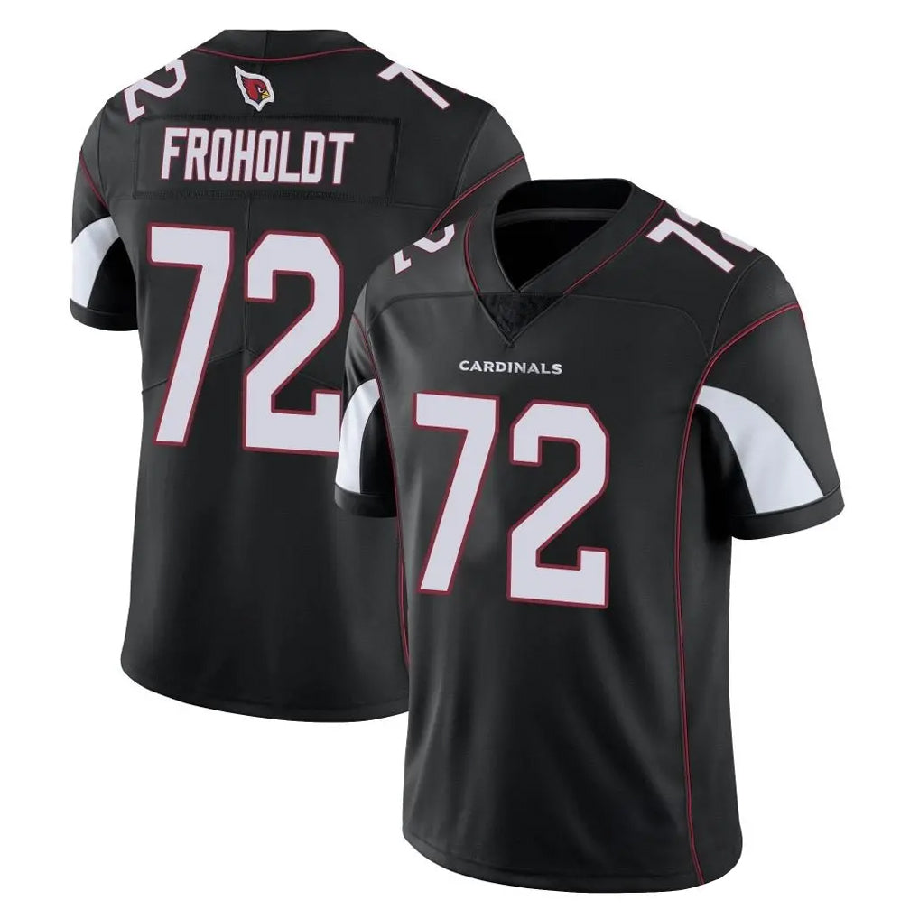 A.Cardinals #72 Hjalte Froholdt Player Black Vapor Limited Home Game Mdoa Stitched Jerseys