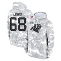 C.Panthers #68 Damien Lewis Player Arctic Camo Salute to Service Pullover Hoodies Limited Game Mdoa Stitched Jerseys