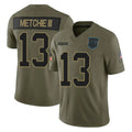 C.Panthers #13 John Metchie III Player Olive 2025 Salute to Service Limited Game Mdoa Stitched Jerseys