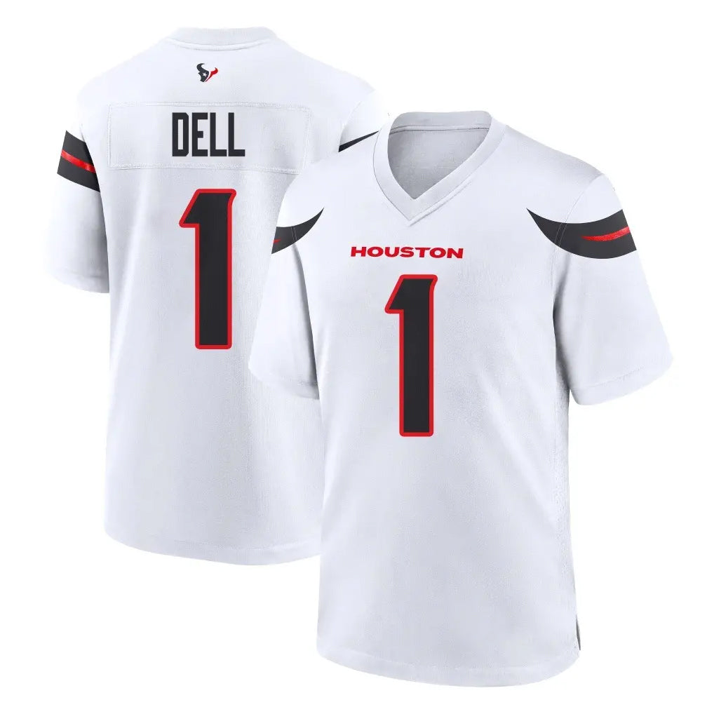H.Texans #1 Tank Dell Player White Home Game Mdoa Stitched Jerseys