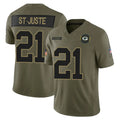 GB.Packers #21 Benjamin St-Juste Player Olive 2025 Salute To Service Limited Home Game Mdoa Stitched Jerseys