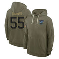 D.Lions #55 Derrick Barnes Player Olive Salute to Service Pullover Hoodies Limited Mdoa Stitched Jerseys