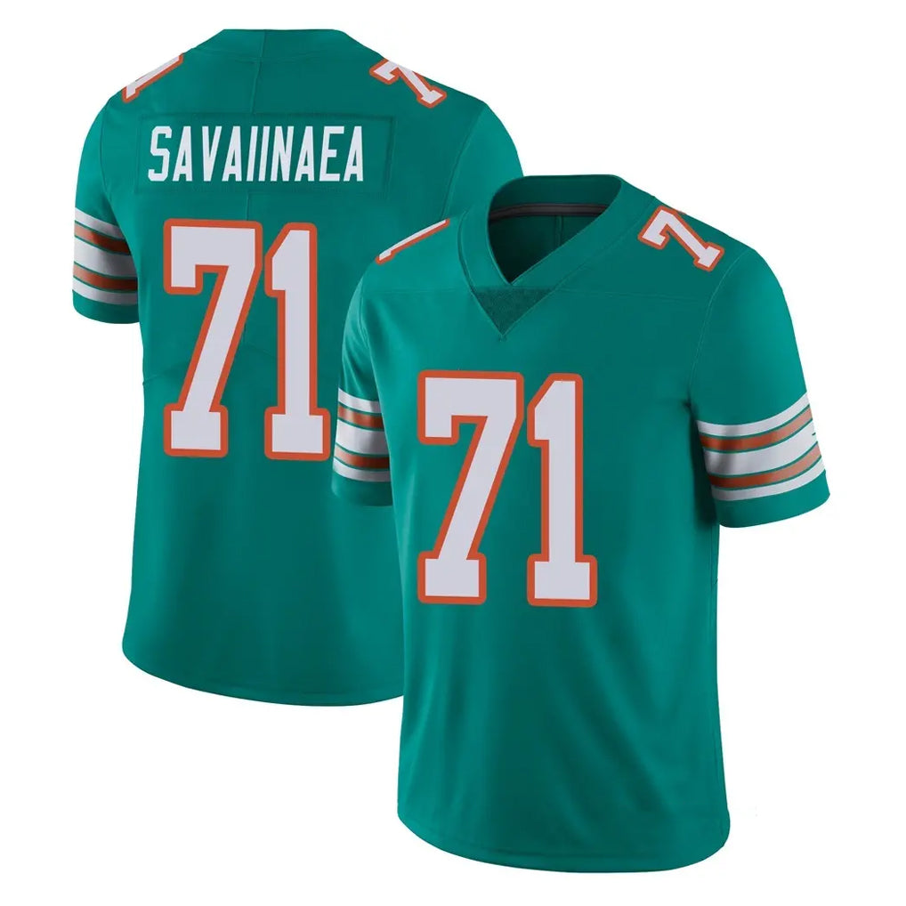 M.Dolphins #71 Jonah Savaiinaea Player Aqua Limited Alternate Vapor Untouchable Home Game Mdoa Stitched Jerseys