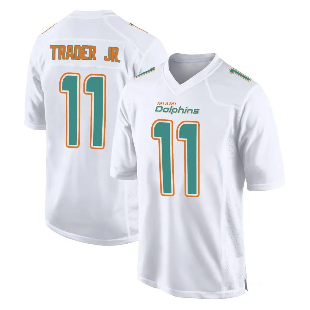 M.Dolphins #11 Dante Trader Jr. Player White Fashion Home Game Mdoa Stitched Jerseys