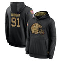 C.Browns #91 Alex Wright Player Black Salute to Service Pullover Hoodies Limited Mdoa Stitched Jerseys
