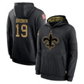 NO.Saints #19 Barion Brown Player Black Salute to Service Hoodies Limited Game Mdoa Stitched Jerseys