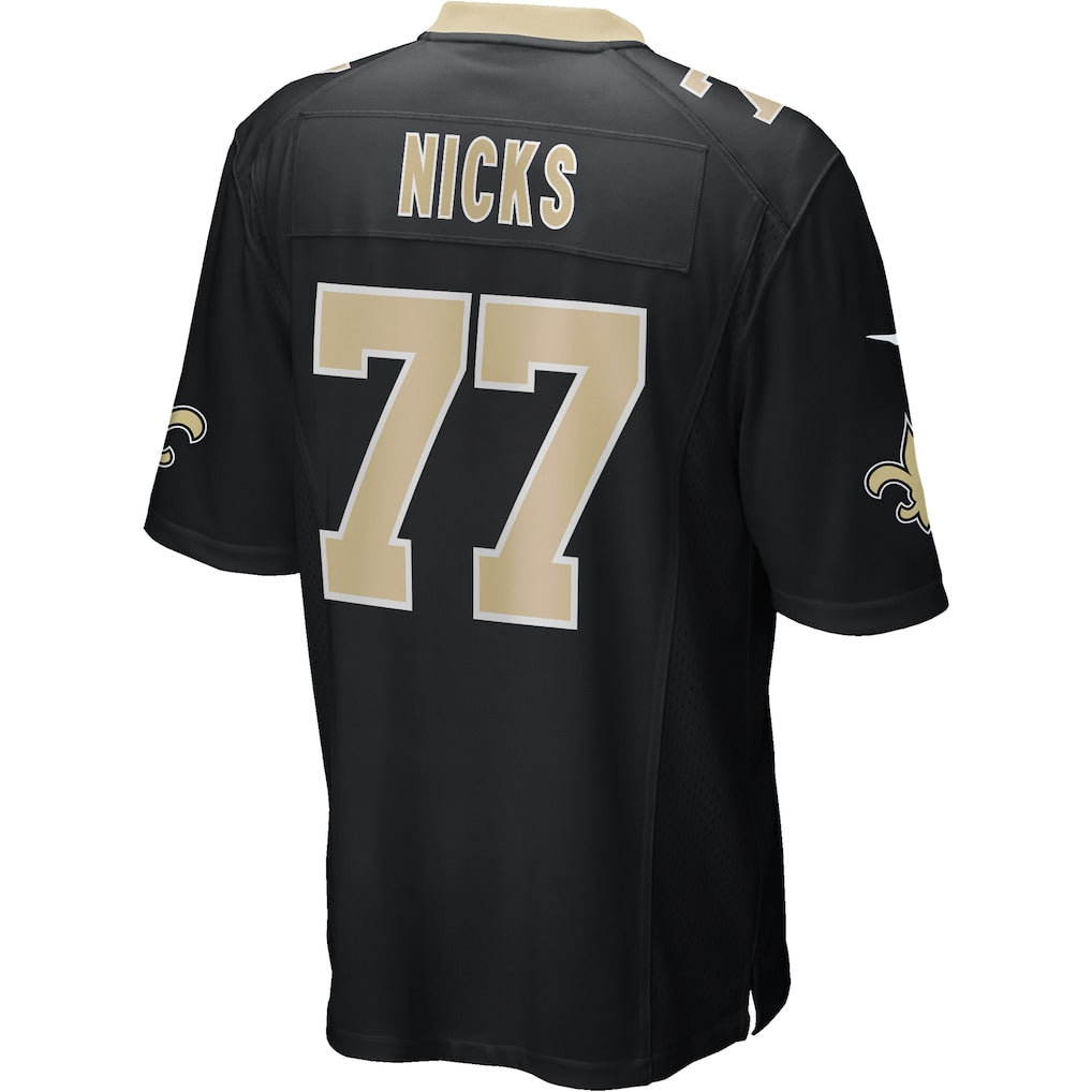 Mdoa NO.Saints #77 Carl Nicks Black Game Retired Player Jersey