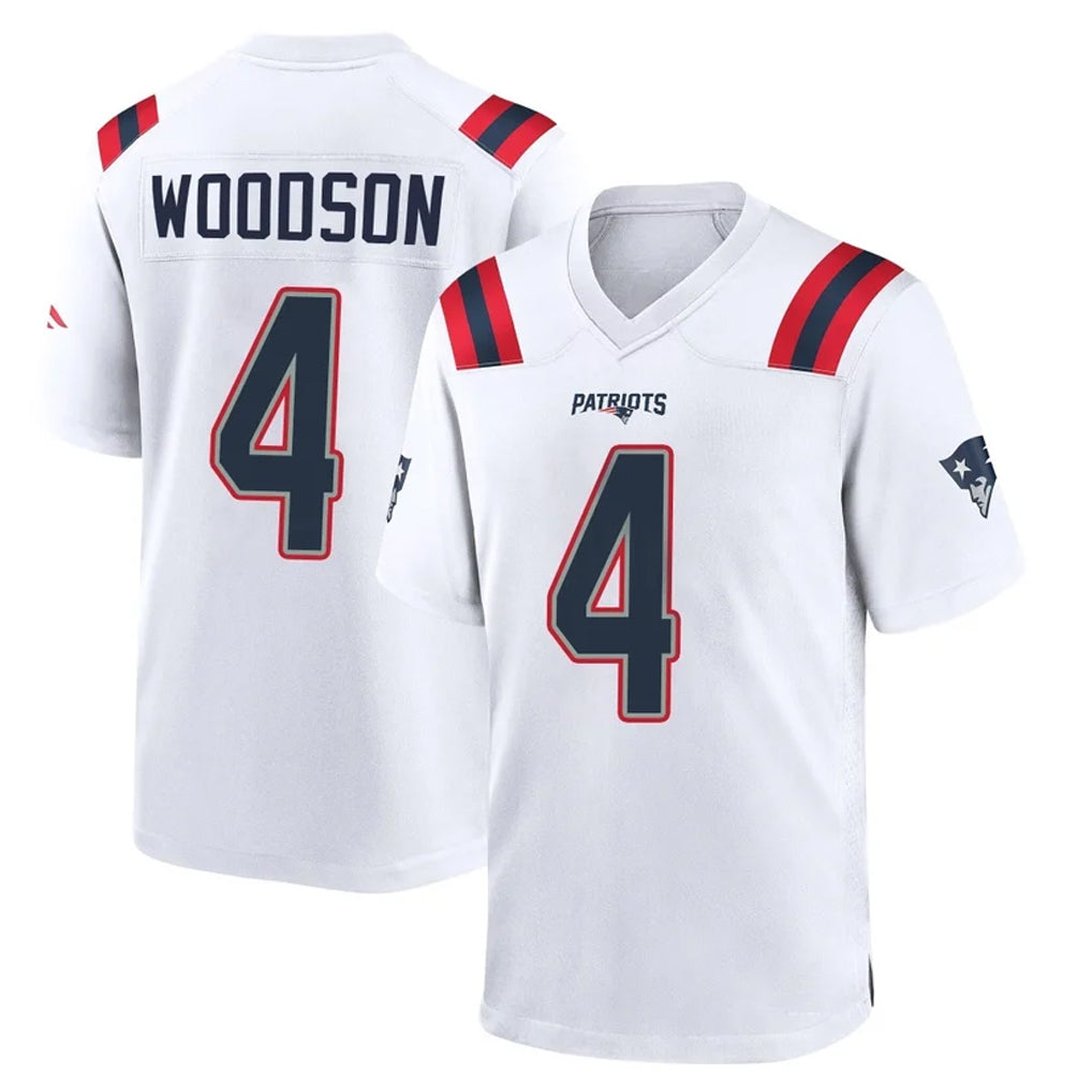 NE.Patriots #4 Craig Woodson Player White Home Game Mdoa Stitched Jerseys