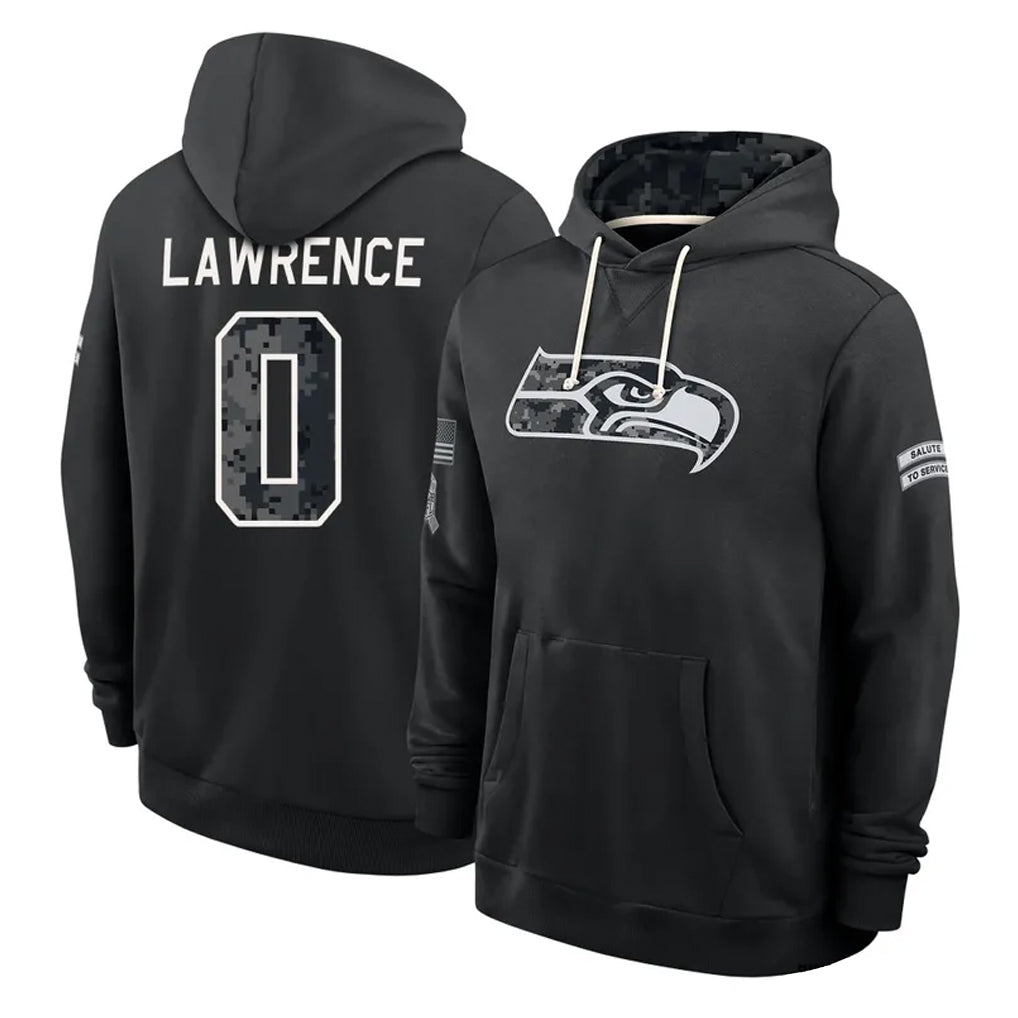 S.Seahawks #0 DeMarcus Lawrence Player 2026 Black Logo Pullover Hoodies Limited Game Mdoa Stitched Jerseys