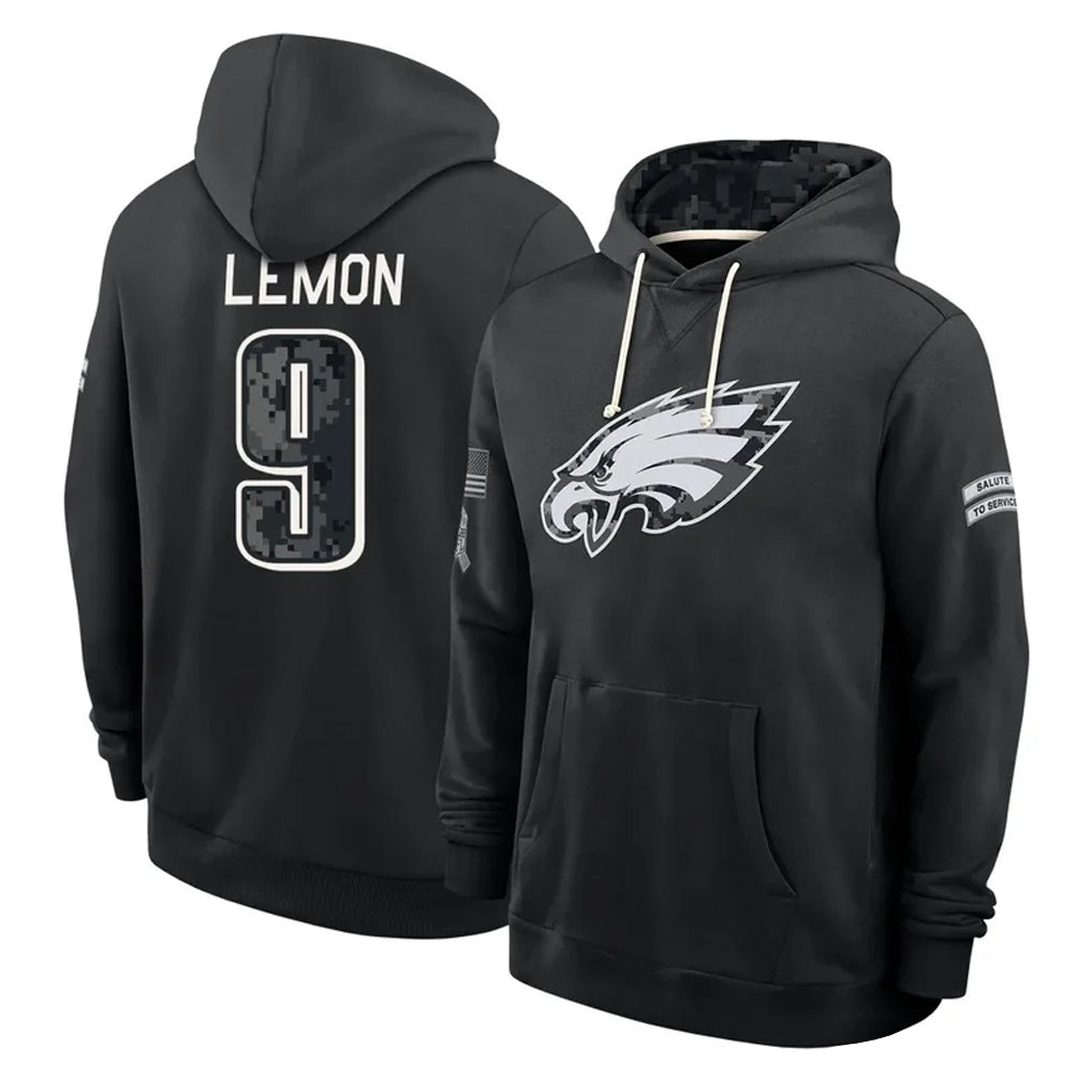 P.Eagles #9 Makai Lemon Player 2026 Black Logo Pullover Hoodies Limited Game Mdoa Stitched Jerseys