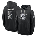 M.Dolphins #5 Jaylen Wright Player 2026 Black Logo Pullover Hoodies Limited Game Mdoa Stitched Jerseys